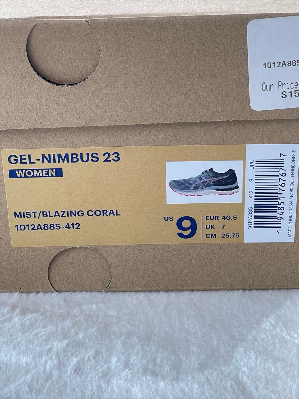 Asics Gel-Nimbus 23 Women Running Shoes Mist Blazing Coral 1012A885 Sz 9 EUC - Picture 2 of 9